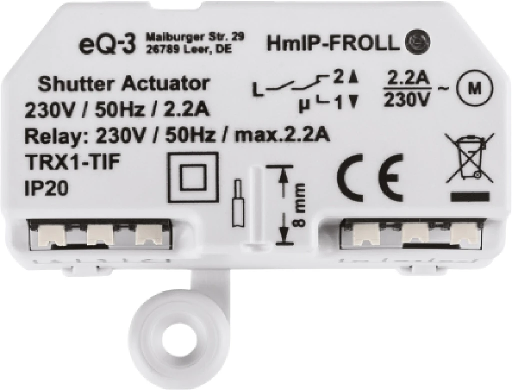 Homematic IP Rollladenaktor Unterputz Weiß